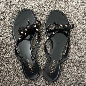Valentino Garavani Rockstud PVC Flat Thong Sandals